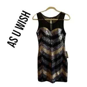 As u wish beautiful sequence bodycon dress size NWT size medium